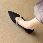 Women's single shoes 2026 new summer flat shoes, pearl loafers, gentle evening style shoes that pair well with skirts - Image 3