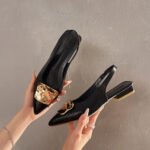 Plus-size elegant single shoes for women to pair with skirts, gentle evening style shoes, high-end versatile and comfortable French-style closed-toe sandals - Image 6