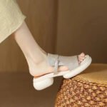 New Chinese-style embroidered fashion trendy thick-soled sandals for women, 2024 summer new model with chunky heel and single strap - Image 2