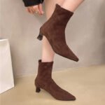 Autumn and Winter New Style Martin Boots with Chunky Low Heels, Pointed Toe, Slim Fit, Leopard Print, Fashionable Versatile Trendy Sexy Short Boots - Image 8