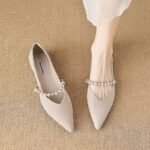 Women's single shoes 2026 new summer flat shoes, pearl loafers, gentle evening style shoes that pair well with skirts - Image 5
