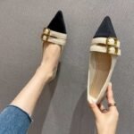 Chanel-Style Pointed-Toe Flat Shoes for Women, 2026 Spring New Color-Blocking Versatile Loafers, Shallow Soft-Soled Ballet Flats - Image 6
