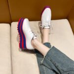Wholesale British wind spring and autumn baby thick bottom muffin square head slope heel waterproof platform striped lace-up lightweight women's shoes - Image 8