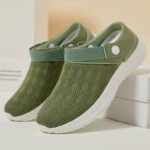 Shoes for Women 2025 Summer Cross-Border Wholesale Slip-On Mom Shoes Fly-Knit Breathable Flats Slippers Fashionable Casual Shoes - Image 2