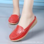 2026 Middle-Aged and Elderly Women's Half-Slip Shoes with Open-Toe Design, Breathable and Comfortable, Versatile for Daily Wear, Wedge Heel Sandals, Slip-On - Image 2