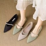 Women's single shoes 2026 new summer flat shoes, pearl loafers, gentle evening style shoes that pair well with skirts - Image 4