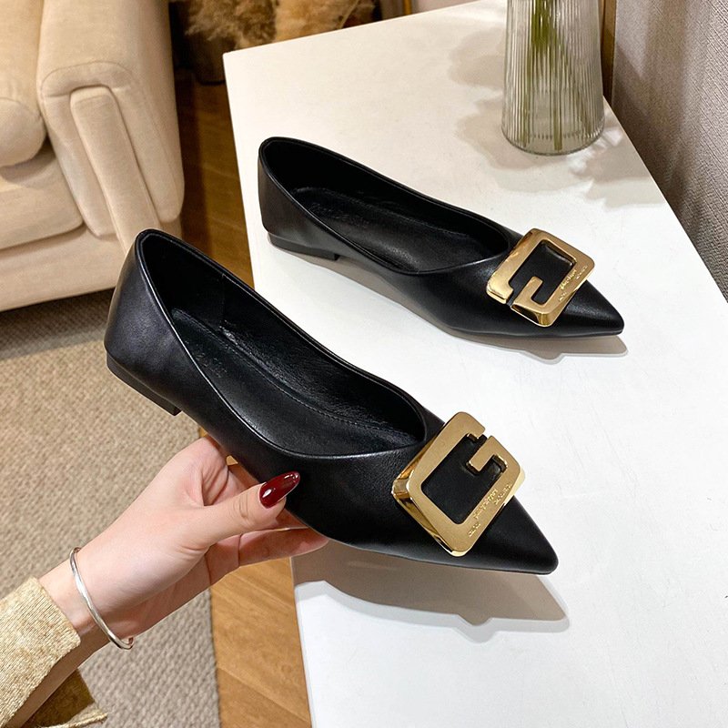 O1CN01RHKEOM1kEfVx831j2_!!2208751484652-0-cib Versatile Soft-Soled Comfortable French-Style Flat Shoes for Women 2026 New Model with Square Buckle, Suitable for Skirts, Large Sizes 41-43 - Image 1