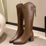 French-Style Long Boots for Women, High Heels, 2026 Autumn and Winter, Petite High-Tube Knee-High Riding Boots, Chunky Heel Slim Boots, in Stock - Image 6