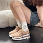 Plus Size British Style 2025 Spring & Fall Thick Platform Square Toe Wedge Heel Waterproof Platform Stripesd Platform Sole Lace-Up Women's Shoes - Image 7