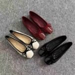 New Style Soft Leather Shallow Flat Shoes 2026 French Style Square Toe Bowknot Evening Grandma Red Women's Shoes - Image 7