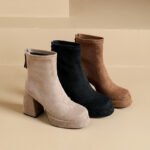 Plush Autumn and Winter Waterproof Platform 2025 Small High-Heeled Short Boots for Women Thick-Soled Slim Boots to Increase Height New French Boots - Image 8