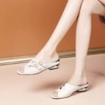 Fish-Mouth Open-Toe Slippers for Women, Summer Fashion Outdoor Low-Heeled Sandals, 2025 New Versatile Comfortable Casual Slippers - Image 5