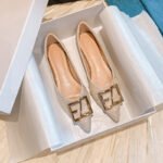 Pointed Toe Flats for Women 2026 Spring Versatile Flat Gentle Shoes Fairy Style Plus Size Women's Shoes 41 to 43 Shallow Mouth Shoes Low Heel