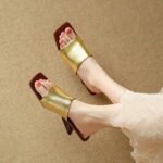 French-Style Sandals for Women, 2026 Summer New Fashion, One-Strap Irregular Heel, Open-Toe High-Heeled Sandals, Large Size - Image 3