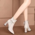 Trendy Cross-Border Bowknot Fashion Boots 2026 Autumn/Winter New Women's Boots British Style Woven Chunky Heel Comfortable Martin Boots - Image 6