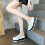Wedge Half-Slip Toe Casual Shoes Thick-Soled Platform Heels Fashionable Women's Shoes Simple Fashionable Popular Spring and Summer New Slippers - Image 4