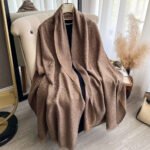 New Double-Sided Commuter Warm Fashion Elegant Simple Atmospheric Faux Cashmere Scarf Shawl Cape for Women with a Big Brand Style - Image 3