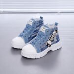 2026 Spring and Autumn New Thick-Soled High-Top Canvas Shoes for Women, Versatile White Casual Student Sneakers, - Image 5