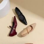 2026 Spring New Style French Retro Pointed Toe Chunky Heel Shallow Mouth Patent Leather Women's Shoes with Single Strap Mary Jane Shoes - Image 6