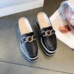 Wedge Half-Slip Toe Casual Shoes Thick-Soled Platform Heels Fashionable Women's Shoes Simple Fashionable Popular Spring and Summer New Slippers - Image 8