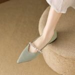 Women's single shoes 2026 new summer flat shoes, pearl loafers, gentle evening style shoes that pair well with skirts - Image 6