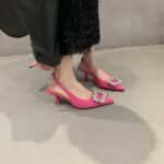 French Style Chanel High Heel Evening Toe Sandals Women's Shoes 2024 New Spring and Summer Rhinestone Pointed Shoes - Image 4