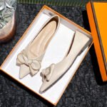 2026 New Pointed-Toe Shallow Slip-On Shoes Butterfly Casual Flat Loafers Versatile Boat Shoes Large Size Women's Shoes 41-43
