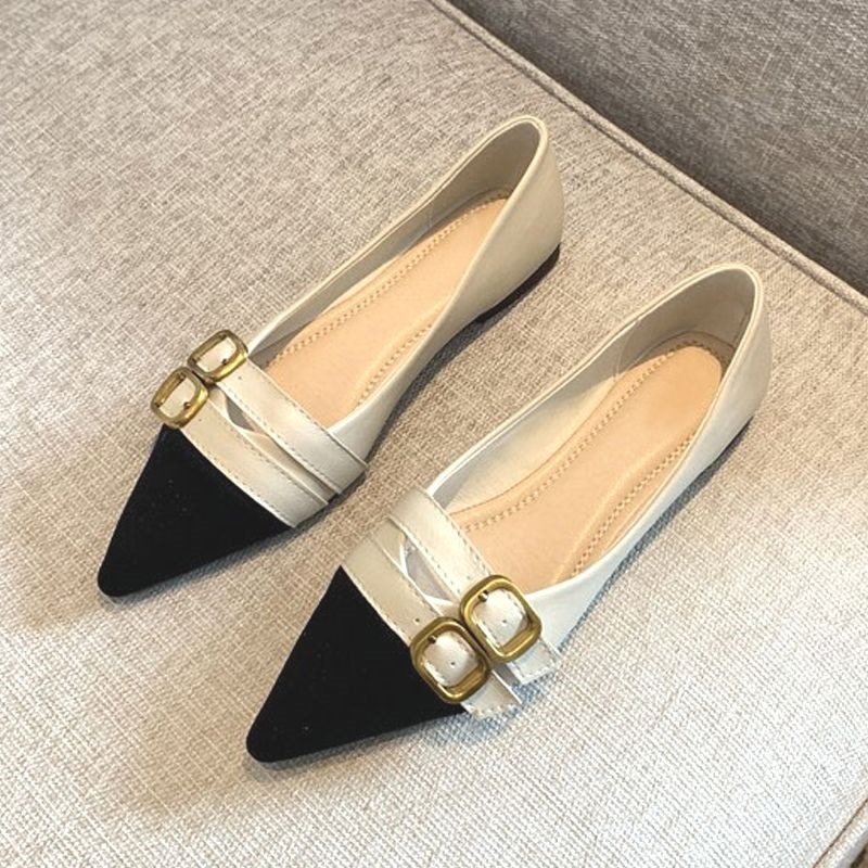 O1CN01m7Up241SuCTYFCODg_!!2222656392306-0-cib Chanel-Style Pointed-Toe Flat Shoes for Women, 2026 Spring New Color-Blocking Versatile Loafers, Shallow Soft-Soled Ballet Flats - Image 1