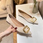 Versatile Soft-Soled Comfortable French-Style Flat Shoes for Women 2026 New Model with Square Buckle, Suitable for Skirts, Large Sizes 41-43 - Image 2