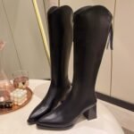 French-Style Long Boots for Women, High Heels, 2026 Autumn and Winter, Petite High-Tube Knee-High Riding Boots, Chunky Heel Slim Boots, in Stock - Image 7