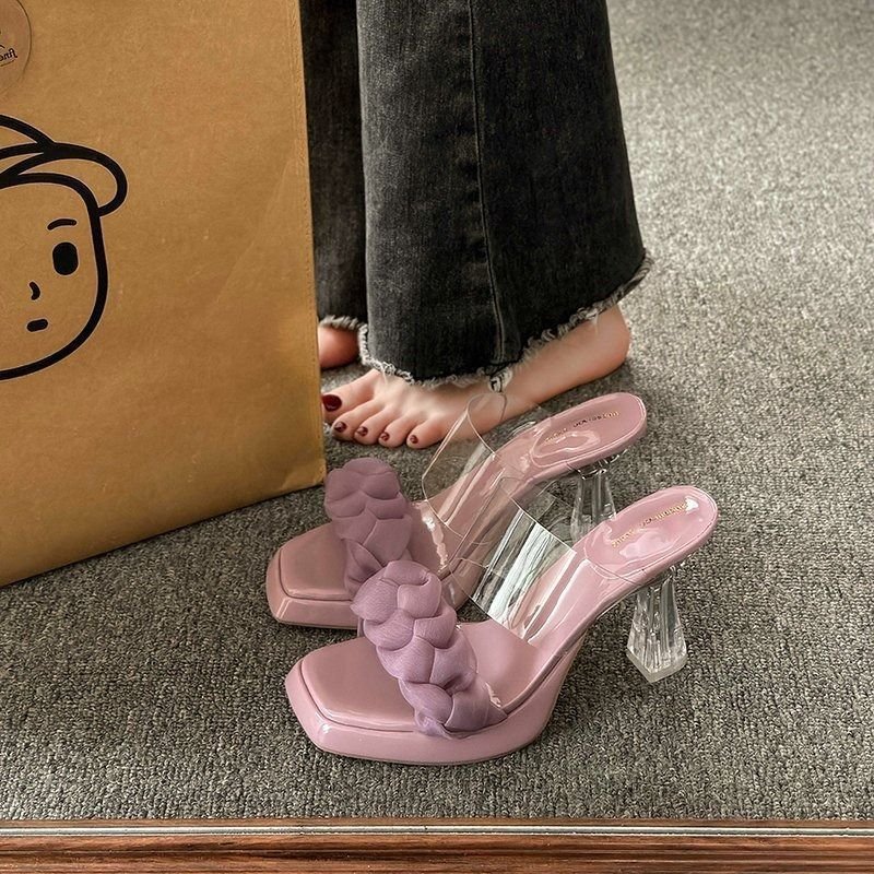O1CN01ndpEJZ1Yrnti0jkcJ_!!2217529083113-0-cib Women's High Heel Sandals 2023 New Summer Outwear Fairy Style Transparent Crystal Heel Platform Thick Heel Sandals - Image 1