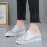 Summer New Style Hollow-Out Breathable Slip-On Women's High-Heeled Sandals with Thick Soles and Closed-Toe Design for Outdoor Wear - Image 5