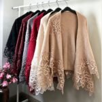 Imitation mink lace Chinese-style outer shawl, cheongsam outer wrap with a slit, cross-border new Chinese-style lace shawl