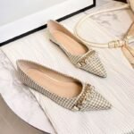 Houndstooth women's shoes 2026 new style, Chanel-inspired flat shoes, pointed toe loafers, versatile and elegant moccasins to pair with skirts - Image 4