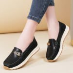 Spring New Thick-Soled Women's Shoes, Flats Shoes, Women's Casual Shoes, Large Size Bean Shoes, Platform Mom Shoes - Image 5