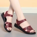 Mom's Sandals for Women, Summer Flat Shoes for Elderly Women, Soft Sole, Non-Slip, Middle-Aged and Elderly Women's Sandals, Large Size Shoes for Seniors 2002 - Image 4