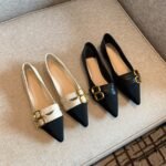 Chanel-Style Pointed-Toe Flat Shoes for Women, 2026 Spring New Color-Blocking Versatile Loafers, Shallow Soft-Soled Ballet Flats - Image 5
