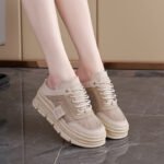 New Style Half-Slip Mesh Women's Shoes 2026 Spring and Summer Breathable Height-Increasing Thick-Soled Casual Shoes Fashion Slippers Cy-711 - Image 4