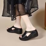 Foreign Trade Platform Fish-Mouth Women's Shoes 2026 Summer New Thick-Soled Wedge Slippers for Women, Fashionable Outdoor Sandals - Image 2