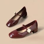 Soft Leather Elegant Chunky Heel Single Shoes for Women 2026 New Spring French Style Stunning Mary Jane Shoes Red Women's Leather Shoes - Image 6