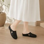 Women's leather woven hollow-out closed-toe slip-on sandals with internal height increase for summer 2026, popular style - Image 4
