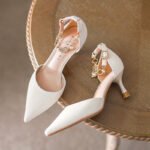 2024 New Style French Style High Heels Pointed Toe Stiletto Heels Lady Style with Skirt Chain Hollow Toe Sandals for Women - Image 6