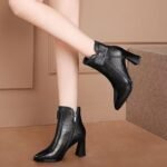 Trendy Cross-Border Bowknot Fashion Boots 2026 Autumn/Winter New Women's Boots British Style Woven Chunky Heel Comfortable Martin Boots - Image 4