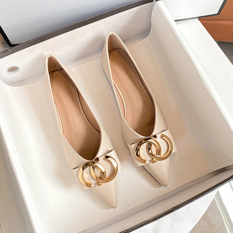 O1CN01yQoxx11kEfIxMACcj_!!2208751484652-0-cib French-Style Pointed Toe Flat Shoes for Women 2026 New Bow-Knot Women's Shoes Versatile Large Size Women's Shoes 41-43 - Image 1