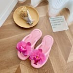 Summer Dopamine Fairy Style Beach Shoes Internet Celebrity Same Style Butterfly Orchid Flip-Flops Vacation Flip-Flops - Image 4