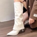 Patent Leather Trousers Boots Pointed High Tube Thin Heel High Heel Boots But Knee Long Boots Children Autumn and Winter Spice Knights Boots - Image 4